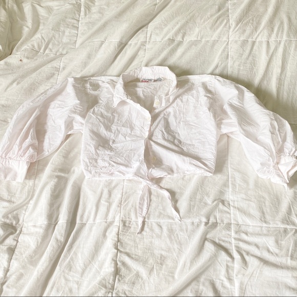 vintage 80s Denim Republic crop blouse - Picture 3 of 4